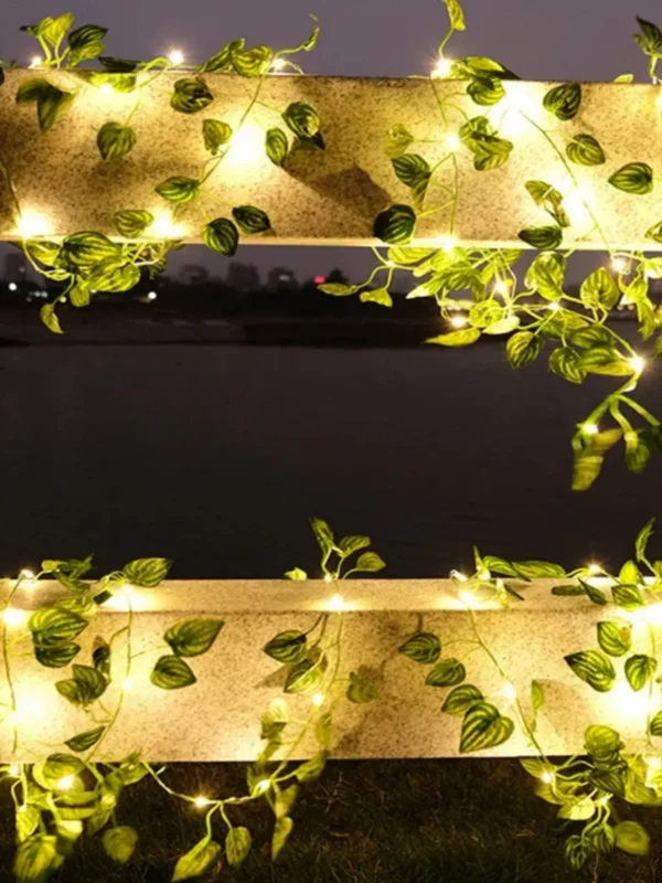 10 ft Length Artificial Leaves Bail with Fairy Lights Switch Operated, Good for the Decoration