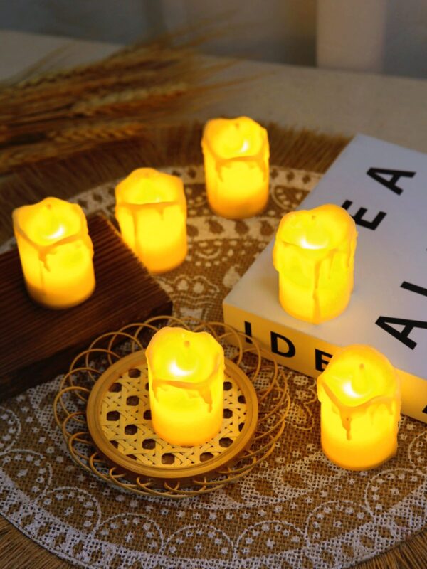 LED Flameless Candles-pack of 6 candles - Long-Lasting Battery-Operated, Safe and Eco-Friendly Candles for Birthdays, Weddings, Home Decor, and Outdoor Events